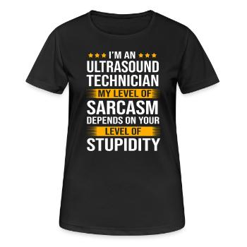 Technicien en ultrasons Technicien en ultrasons - T-shirt respirant Femme - noir - Devant - AI Model Female 172 light (172cm)