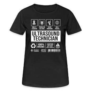 Technicien en ultrasons Technicien en ultrasons - T-shirt respirant Femme - noir - Devant - AI Model Female 172 light (172cm)