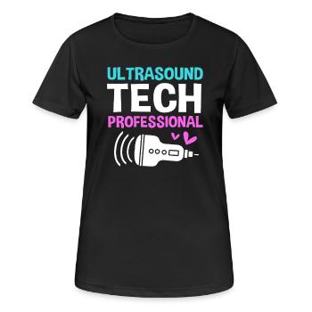 Technicien en ultrasons Technicien en ultrasons - T-shirt respirant Femme - noir - Devant - AI Model Female 172 light (172cm)