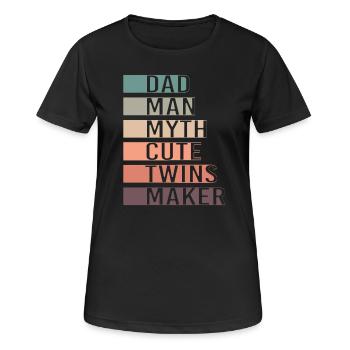 Papa jumeau Jumeaux Père - T-shirt respirant Femme - noir - Devant - AI Model Female 172 light (172cm)