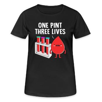 Blood donor Blood donation Blood donation - Women's Breathable T-Shirt - black - Front - AI Model Female 172 light (172cm)