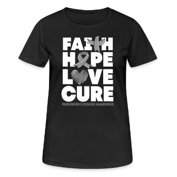 Parkinson Krankheit - Frauen T-Shirt atmungsaktiv - Schwarz - Vorne - AI Model Female 172 light (172cm)