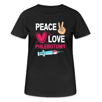 Phlebotomist Pflege Pfleger Pflegerin Blutentnahme - Frauen T-Shirt atmungsaktiv - Schwarz - Vorne - AI Model Female 172 light (172cm)