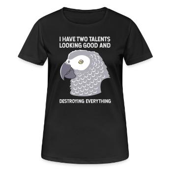 Parrot Grey - Women's Breathable T-Shirt - black - Front - AI Model Female 172 light (172cm)