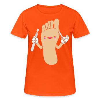 Podiatrist Pedicure Podiatrist - Women's Breathable T-Shirt - neon orange - Front - AI Model Female 172 dark (172cm)