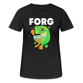 Laubfrosch Frosch - Frauen T-Shirt atmungsaktiv - Schwarz - Vorne - AI Model Female 172 light (172cm)