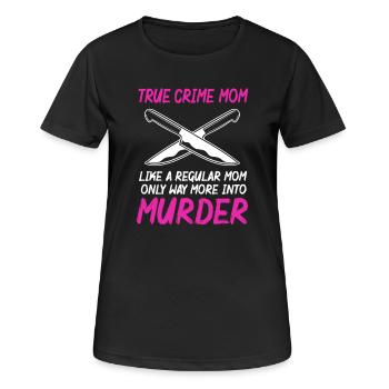 Krimi True Crime - Frauen T-Shirt atmungsaktiv - Schwarz - Vorne - AI Model Female 172 light (172cm)