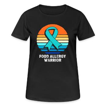 Allergie alimentaire - T-shirt respirant Femme - noir - Devant - AI Model Female 172 light (172cm)