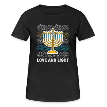 Hanukkah Chanukkah Hanukah - Frauen T-Shirt atmungsaktiv - Schwarz - Vorne - AI Model Female 172 light (172cm)