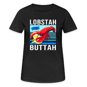 Homard Fruits de mer Homard du Maine Langouste - T-shirt respirant Femme - noir - Devant - AI Model Female 172 light (172cm)