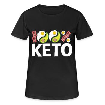 Régime Keto - T-shirt respirant Femme - noir - Devant - AI Model Female 172 light (172cm)