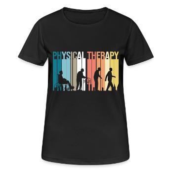 Kinésithérapeute Kinésithérapie - T-shirt respirant Femme - noir - Devant - AI Model Female 172 light (172cm)
