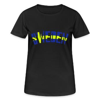 sweden - Frauen T-Shirt atmungsaktiv - Schwarz - Vorne - AI Model Female 172 light (172cm)