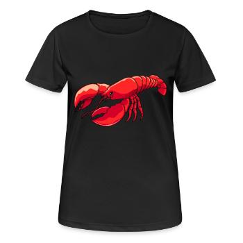 Homard Fruits de mer Homard Homard Épineux - T-shirt respirant Femme - noir - Devant - AI Model Female 172 light (172cm)