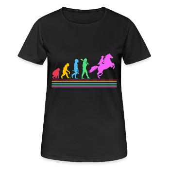 Évolution des courses de chevaux - T-shirt respirant Femme - noir - Devant - AI Model Female 172 light (172cm)