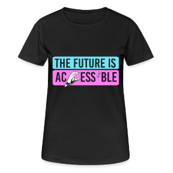 Blindenschrift Braille Blind - Frauen T-Shirt atmungsaktiv - Schwarz - Vorne - AI Model Female 172 light (172cm)
