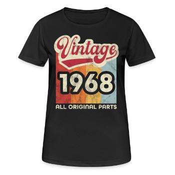 Jahrgang 1968 - Frauen T-Shirt atmungsaktiv - Schwarz - Vorne - AI Model Female 172 light (172cm)