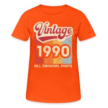Jahrgang 1990 - Frauen T-Shirt atmungsaktiv - Neonorange - Vorne - AI Model Female 172 dark (172cm)