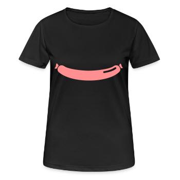 Saucisse - T-shirt respirant Femme - noir - Devant - AI Model Female 172 light (172cm)