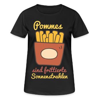 Les frites sont des rayons de soleil frits - T-shirt respirant Femme - noir - Devant - AI Model Female 172 light (172cm)