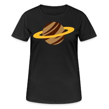 Planet Saturn / planet saturn / planète saturn - Frauen T-Shirt atmungsaktiv - Schwarz - Vorne - AI Model Female 172 light (172cm)