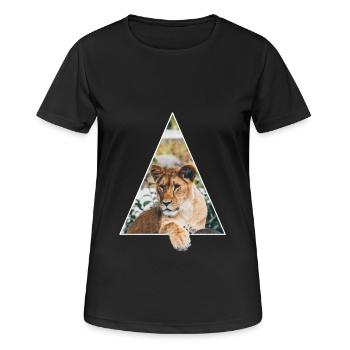 Tiger - Frauen T-Shirt atmungsaktiv - Schwarz - Vorne - AI Model Female 172 light (172cm)