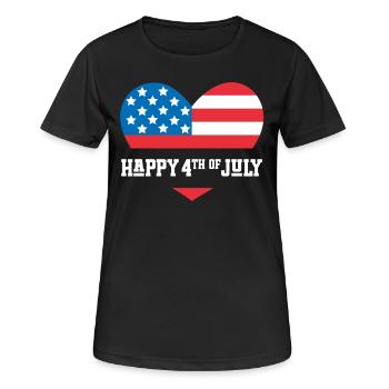 Frohen 4. Juli - Frauen T-Shirt atmungsaktiv - Schwarz - Vorne - AI Model Female 172 light (172cm)