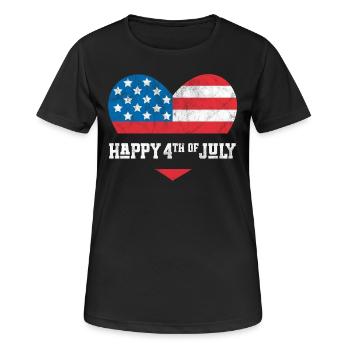 Frohen 4. Juli - Frauen T-Shirt atmungsaktiv - Schwarz - Vorne - AI Model Female 172 light (172cm)