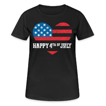 Frohen 4. Juli - Frauen T-Shirt atmungsaktiv - Schwarz - Vorne - AI Model Female 172 light (172cm)