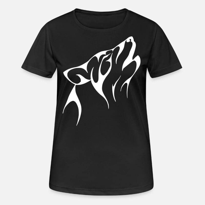 Tribal Wolf - Women's Breathable T-Shirt - black