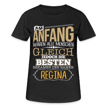 REGINA - Die Besten - Frauen T-Shirt atmungsaktiv - Schwarz - Vorne - AI Model Female 172 light (172cm)
