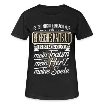 BELGISCHES-KALTBLUT- Herz - Frauen T-Shirt atmungsaktiv - Schwarz - Vorne - AI Model Female 172 light (172cm)
