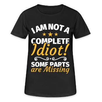 Idiot dork stupid funny saying - Women's Breathable T-Shirt - black - Front - AI Model Female 172 light (172cm)