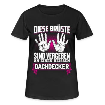 DACHDECKER - Brüste - Frauen T-Shirt atmungsaktiv - Schwarz - Vorne - AI Model Female 172 light (172cm)