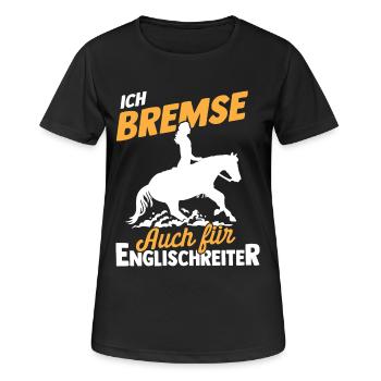 Westernreiterin Westernreiten Pferd Reitverein - Frauen T-Shirt atmungsaktiv - Schwarz - Vorne - AI Model Female 172 light (172cm)