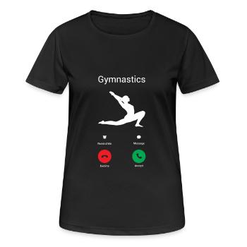 Gymnastics is calling! - Women's Breathable T-Shirt - black - Front - AI Model Female 172 light (172cm)