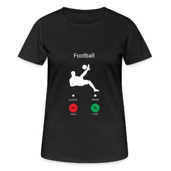 FOOTBALL M’ÉNERVE ! -JE DOIS CLIQUER GO ! - T-shirt respirant Femme - noir - Devant - AI Model Female 172 light (172cm)
