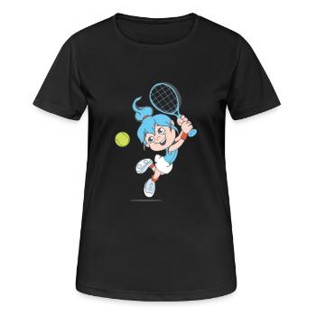 tennis girl tennis fille court de tennis cadeau - T-shirt respirant Femme - noir - Devant - AI Model Female 172 light (172cm)