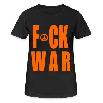 Fuck war - Frauen T-Shirt atmungsaktiv - Schwarz - Vorne - AI Model Female 172 light (172cm)