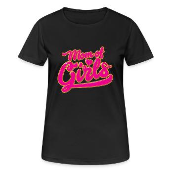 Maman des filles - maman maman fille grossesse - T-shirt respirant Femme - noir - Devant - AI Model Female 172 light (172cm)