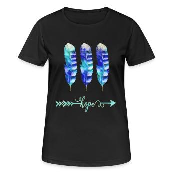 Hope - Frauen T-Shirt atmungsaktiv - Schwarz - Vorne - AI Model Female 172 light (172cm)