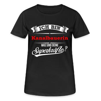 Kanalbauer Kanalbauerin Kanal Abwasser Tiefbau - Frauen T-Shirt atmungsaktiv - Schwarz - Vorne - AI Model Female 172 light (172cm)