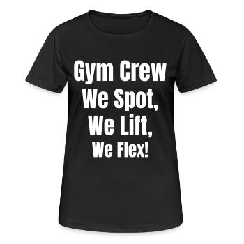Gym Crew we spot, we lift we flex - Women's Breathable T-Shirt - black - Front - AI Model Female 172 light (172cm)