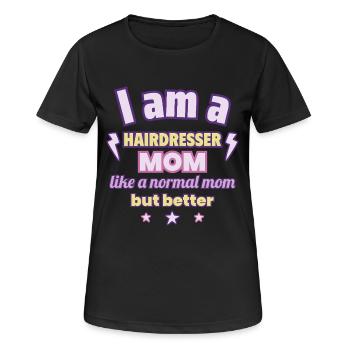 Mama Friseurin, Muttertagsgeschenk - Frauen T-Shirt atmungsaktiv - Schwarz - Vorne - AI Model Female 172 light (172cm)