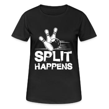 Bowling Split Happens - Women's Breathable T-Shirt - black - Front - AI Model Female 172 light (172cm)