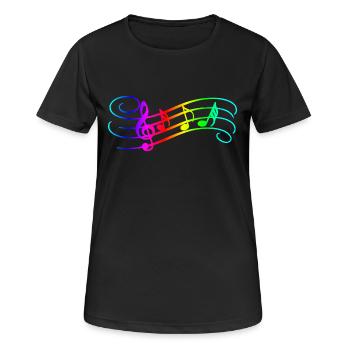 Notes de musique - T-shirt respirant Femme - noir - Devant - AI Model Female 172 light (172cm)