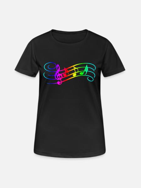 Music Notes - Women's Breathable T-Shirt - black
