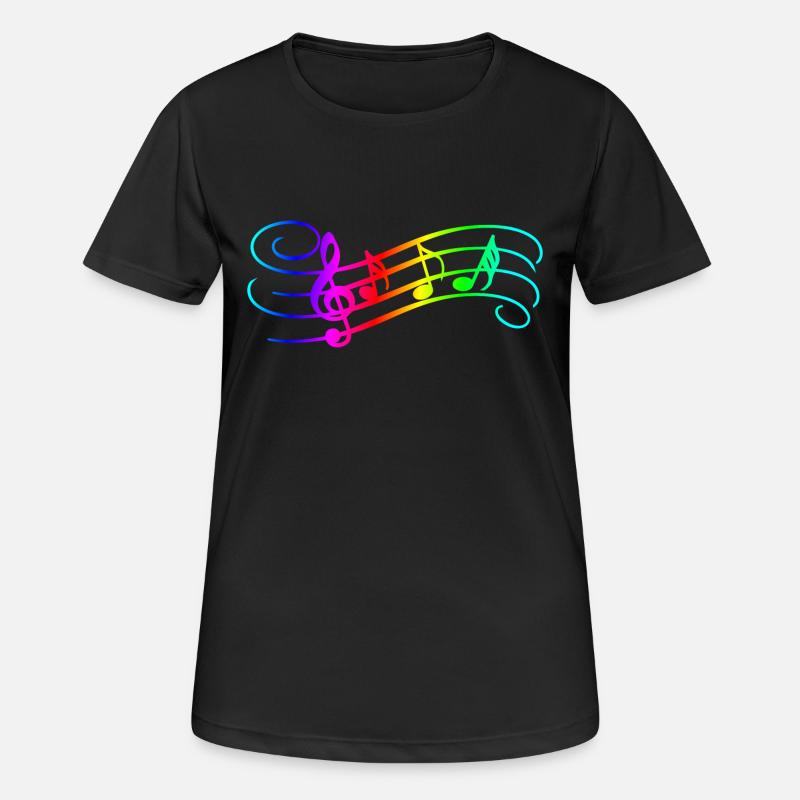 Music Notes - Women's Breathable T-Shirt - black