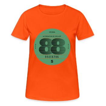 vignette 1988 France rétro vintage voiture - T-shirt respirant Femme - orange néon - Devant - AI Model Female 172 dark (172cm)