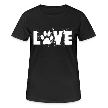 Chiens Amour - Love - T-shirt respirant Femme - noir - Devant - AI Model Female 172 light (172cm)